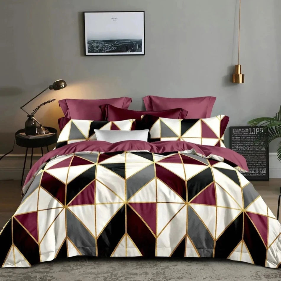 Geometry Comforter Bedding Set - Living Elephant