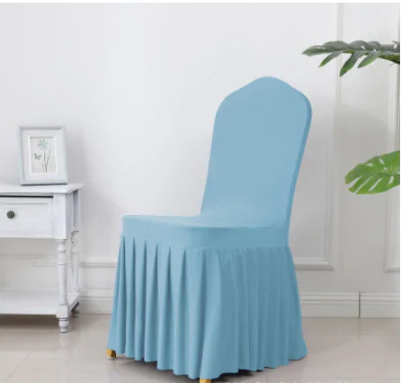 Wedding Spandex Chair Cover With  Pleated Ruffled  Skirt - Living Elephant