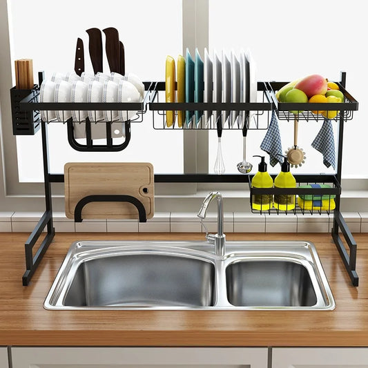 Stainless Steel Over-The-Sink Kitchen Dish Rack - Living Elephant