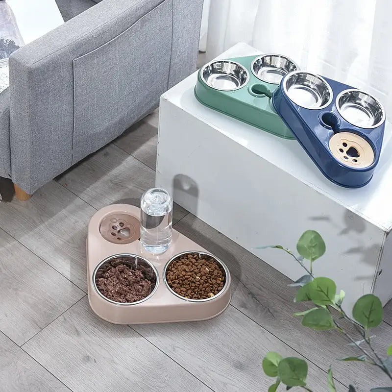 3 in 1 Pet Food Bowl with Automatic Drinking Feeder - Living Elephant