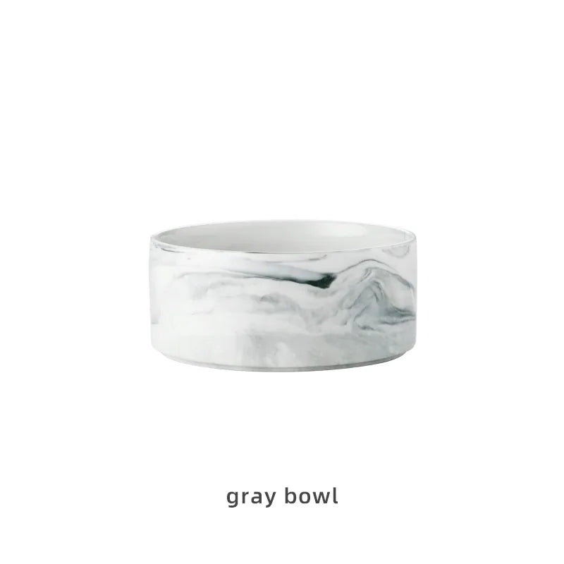 Marbling Ceramic Double Bowl For Pet - Living Elephant