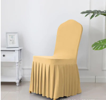 Wedding Spandex Chair Cover With  Pleated Ruffled  Skirt - Living Elephant