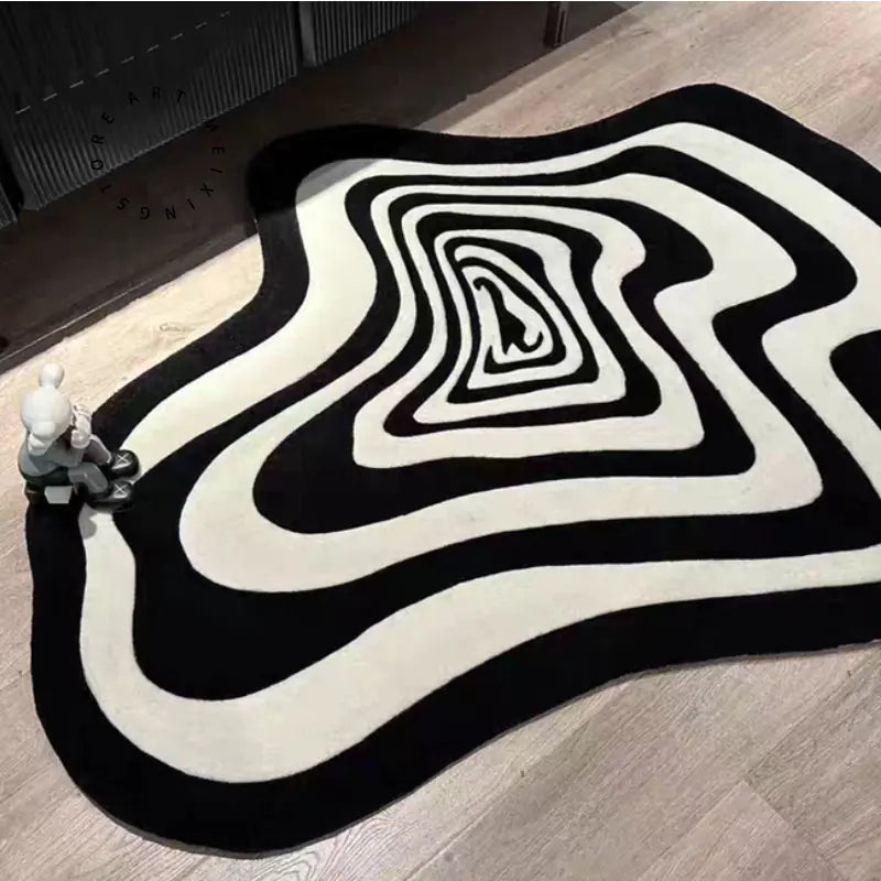 Black And White Living Room Carpet - Living Elephant