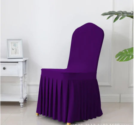 Wedding Spandex Chair Cover With  Pleated Ruffled  Skirt - Living Elephant