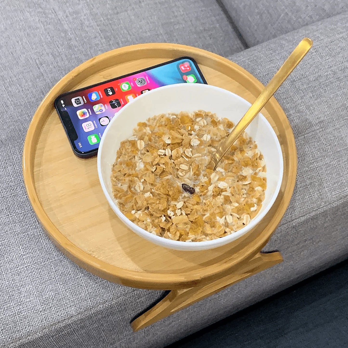 Wooden Sofa Tray with Foldable Handles - Living Elephant