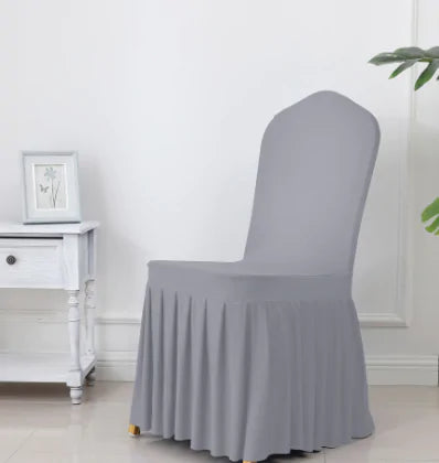 Wedding Spandex Chair Cover With  Pleated Ruffled  Skirt - Living Elephant