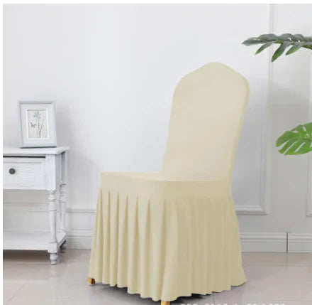 Wedding Spandex Chair Cover With  Pleated Ruffled  Skirt - Living Elephant