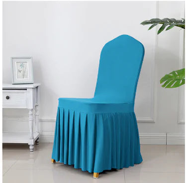 Wedding Spandex Chair Cover With  Pleated Ruffled  Skirt - Living Elephant