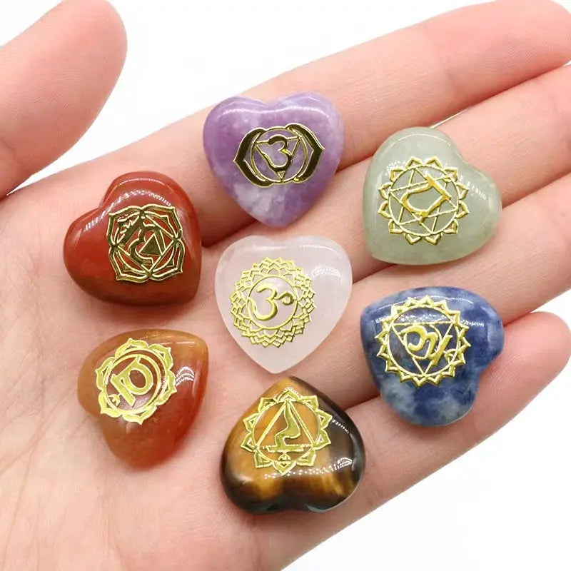 7Pcs Heart Chakra Quartz Set - Living Elephant