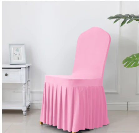 Wedding Spandex Chair Cover With  Pleated Ruffled  Skirt - Living Elephant