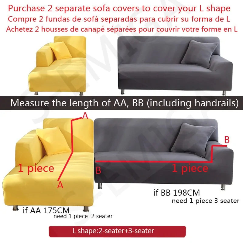 Solid Corner Sofa Covers - Living Elephant