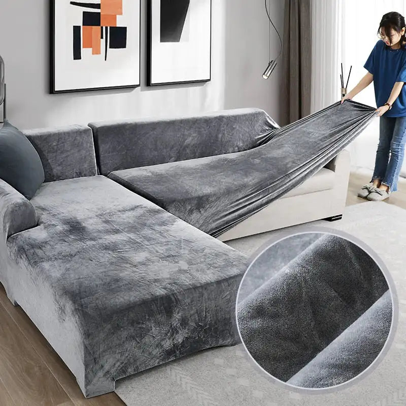 Velvet Sofa Cover - Living Elephant