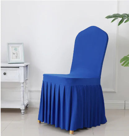 Wedding Spandex Chair Cover With  Pleated Ruffled  Skirt - Living Elephant