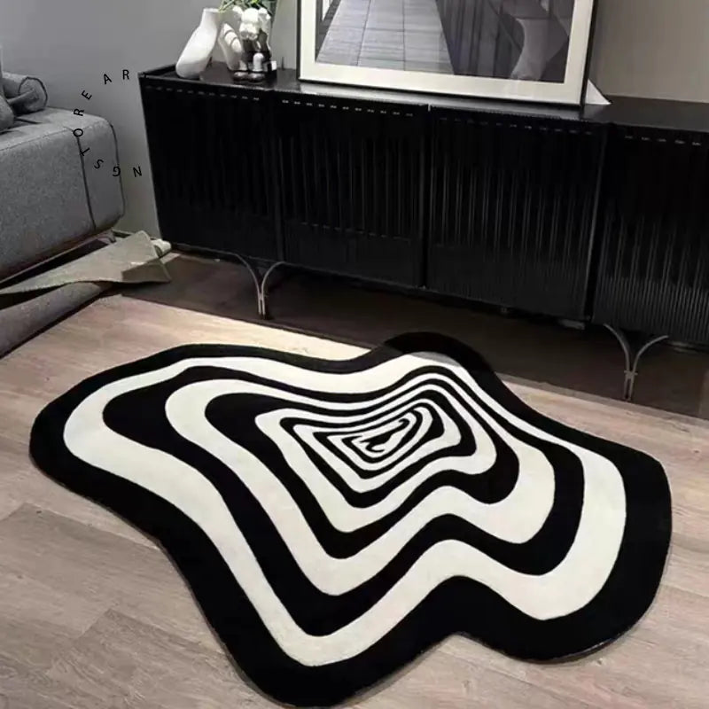 Black And White Living Room Carpet - Living Elephant